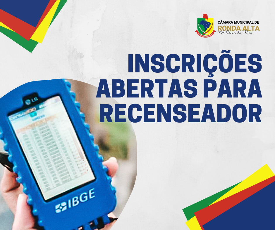 INSCRIÇÕES ABERTAS PARA RECENSEADOR - 2021